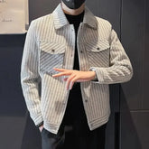 Threebooy Striped Spring Autumn Male Coats Winter Sales Harajuku Men's Jackets Aesthetic Luxury Designer Vintage Trendy